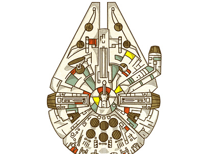 Millennium Falcon design graphic design illustration