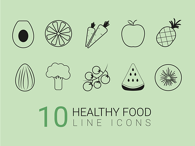 Healthy Food Line Icons design healthy food icon set