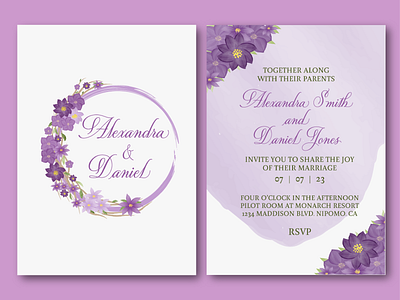 Wedding Invitation design illustration invitation card wedding card