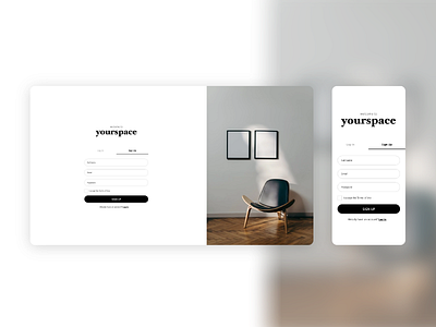 Day 1 Challenge: Sign Up page dailyui dailyui 001 minimalist sign up