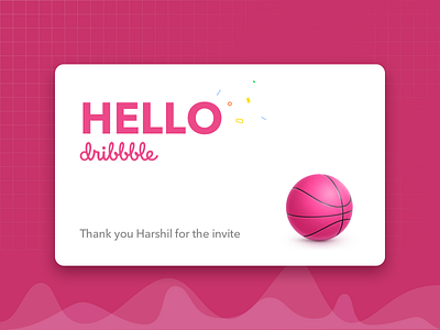 Hello Dribbble!! debut dribbble first first shot hello pink thank you