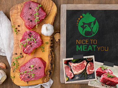 Meat Shop / Meat Store Logo Design and Mockup advertising brand identity branding illustration logo logo mockup meat meat shop packaging