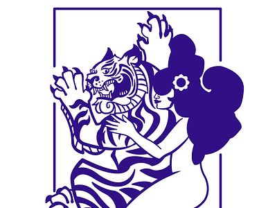 Beauty And The Beast beast beauty cuddles design illustration love tiger woman