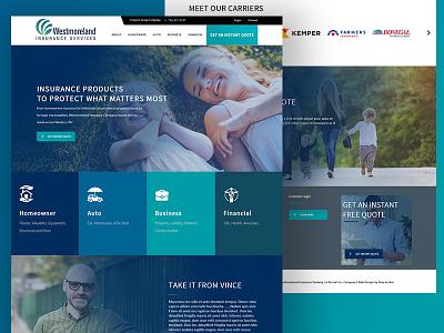 Westmoreland Insurance adobe photoshop design ux web design
