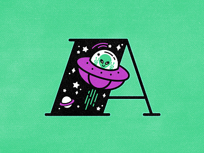 A - Alien 36 days of type 36daysoftype a alien custom type design graphic design illustration letter lettering minimal mythical type typography vector