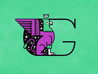 G - Gryphon 36 days of type 36daysoftype alphabet custom type design g graphic design gryphon illustration letter lettering minimal mythical type typography vector