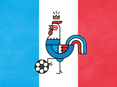 France 2018 animal champions design first shot flat football france illustration monoline rooster soccer vector world cup