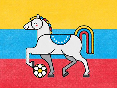 Venezuela 2019 animal character copa america design flat football horse illustration minimal monoline soccer vector venezuela