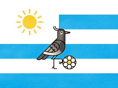 Uruguay 2019 animal bird copa america cute design flat football illustration minimal monoline soccer sun uruguay vector