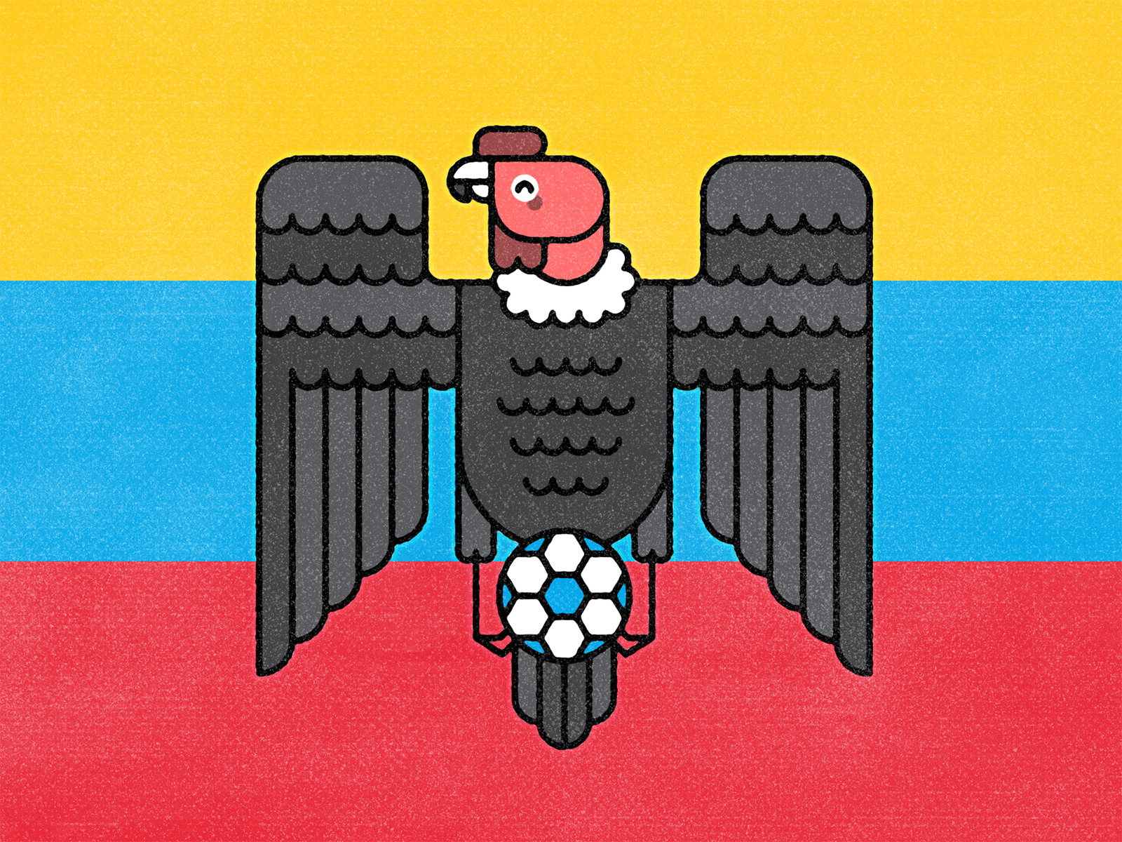 Ecuador 2019 animal bird condor copa america design ecuador flat football illustration minimal monoline soccer vector vulture