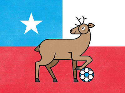 Chile 2019 animal chile copa america cute deer design flat football illustration minimal monoline soccer vector