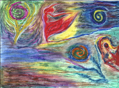 Her path art drawing fine arts oil pastel