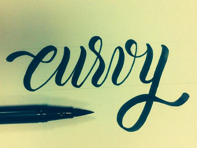 Curvy Type brush caligraphy curvy design practice type typography