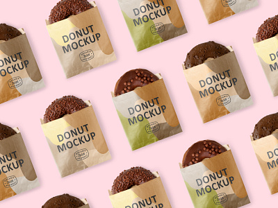 Donut Packaging PSD Mockup advertising brand identity branding coffee donut food food to go mockup packaging packaging design product design psd psd template template to go