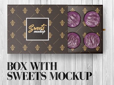 Box With Sweets PSD Mockup present