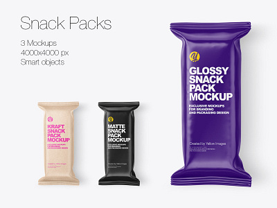 Snack Packs PSD Mockup