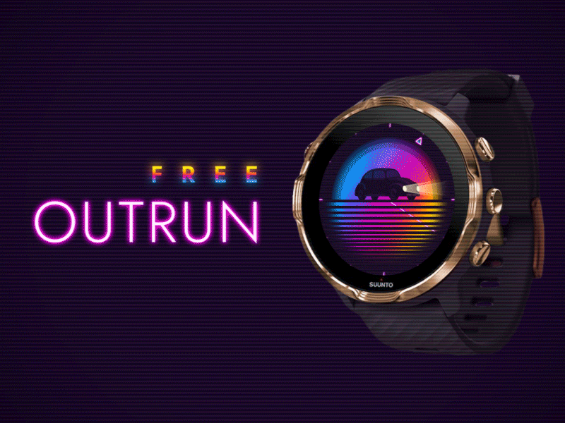 Free Outrun - Preview androidwear animation gif motion outrun ui watch watchface