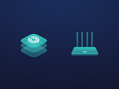 Plugins & Router data icon illustration logo plugin router technology ui uu