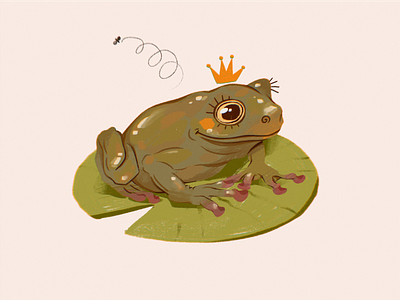 Princess Frog brush brushes character design frog frog illustration graphic design illustration illustration style princess style texture
