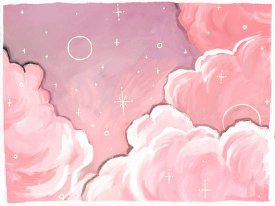 Clouds ☁️ art branding cloud clouds design girl graphic design illustration leaves logo moon pink portrait sky star summer sunset ui