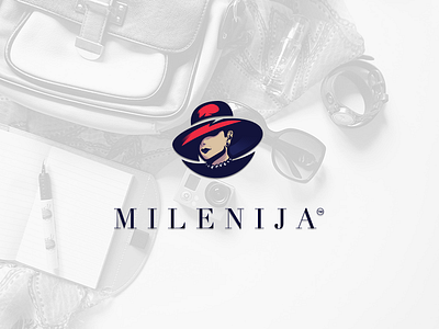 Milenija Logo blue girl hat lady logo purple red woman