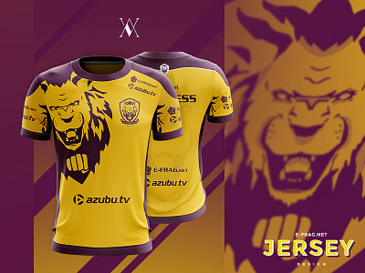 Efrag.net Jersey Design esport gaming jersey lion purple t shirt yellow