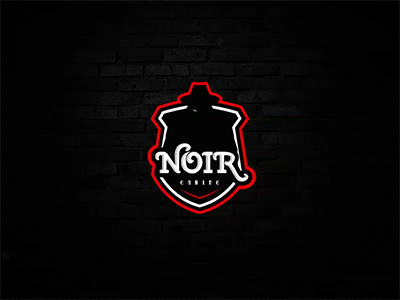 Noir Gaming Logo black fedora gangster hat logo mafia noir shield symbol