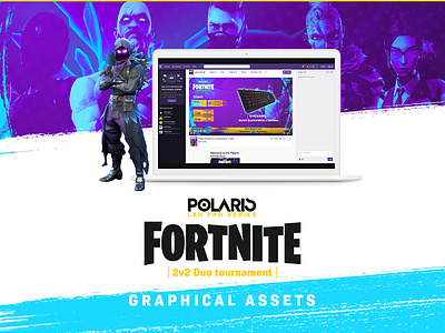 Polaris LAN Pro Series Fortnite Tournamert assets blue design dribbble esport fortnite game gaming purple tournament ui