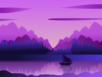 Lake design illustration nature purple vector