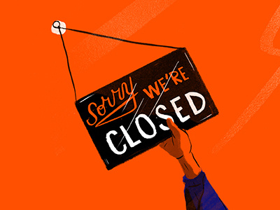 Sorry We're Closed illustration kevin whipple lettering type typography