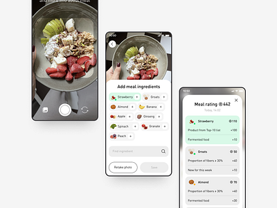 Food Tracking App | Camera app camera design food navigation tracking ui ux