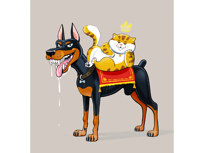 Friends animals cat character design dog drawing illustration pets