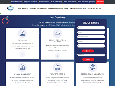Website for Visa Consultancies - Gill Visa Corporation