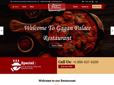 Websites for Restaurants in USA - Gagan Palace