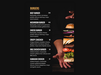 Daily UI #43 - Food/Drink Menu