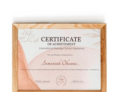 Design certificate for massage school design design certificate graphic design logo massage school typography