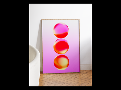 Cherry Flavor - poster design 3d abstract art album cover artwork balls color blend colorful design geometric geometry illustration orbs pink poster design wall art