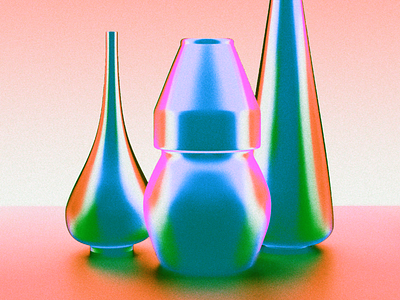 Still Life Of Three Vases – Digital Illustration