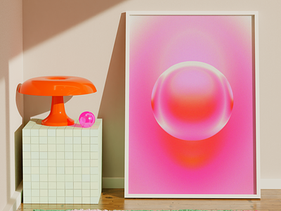 Poster Design - Pink Flying Ball