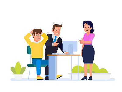 Business team achieved success business character flat illustration success team vector