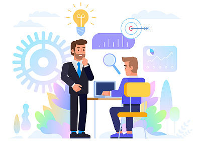 Office life. Brainstorming. art artwork brainstorming business design flat icon illustration meeting office vector