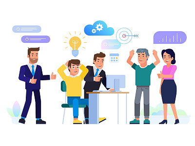 Business meeting concept art artwork brainstorming business concept design flat icon illustration meeting office vector