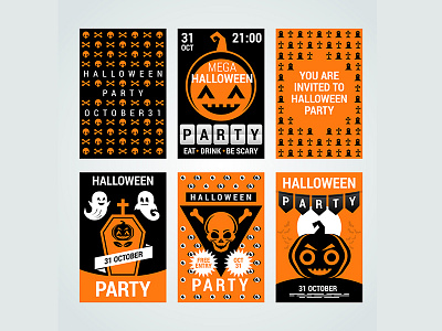 Halloween Party Invitation art artwork concept design flat halloween party halloween party invitation icon illustration vector