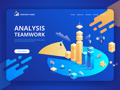 Isometric business analysis planning. analysis art artwork collaboration concept consulting design financial flat icon illustration isometric report strategy team teamwork vector