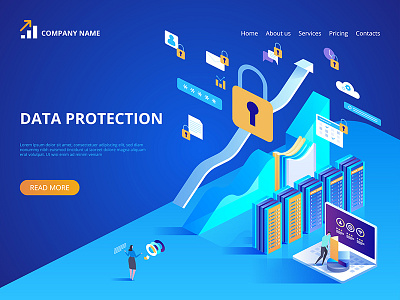 Data protection concept art artwork design digital ideas illustration innovative isometric isometry technologies vector web webdesign