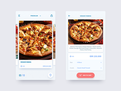 Dominos Pizza Redesign Concept app blue card dominos food inspiration order pizza restaurant uiux