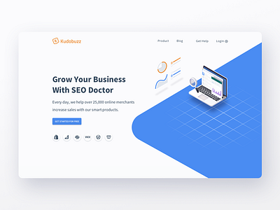 Kudobuzz - Seodoctor Page Concept card concept design illustration isometric kudobuzz simple ui web website