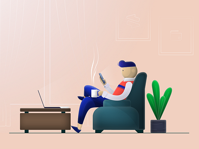 Enjoy your job. character design enjoy illustration relax website worker