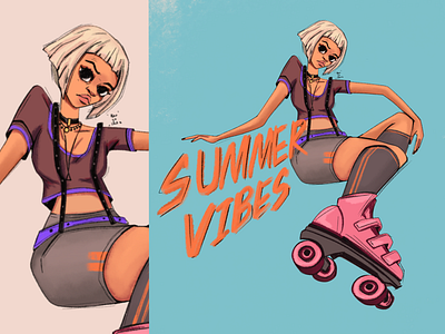 Summer vibes book illustration character design digital drawing graphic design illustration procreate tshirt print visual design