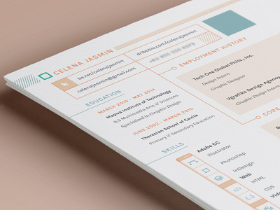 CV Preview cv layout pastel print resume skills toolbar typography
